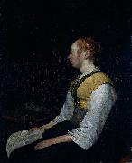 Gerard ter Borch the Younger Seated girl in peasant costume, probably Gesina (1631-90), the painter's half-sister. Germany oil painting artist